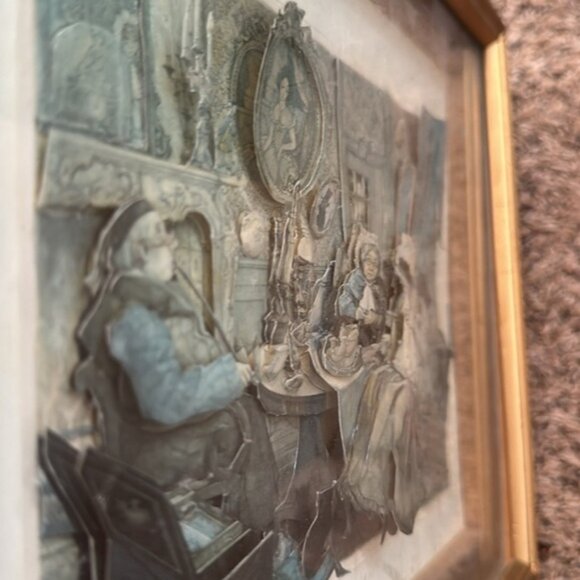 Vintage Anton Pieck 3D Shadow Box Art Wood Frame Lesley Owsley Handcrafted - Picture 7 of 16